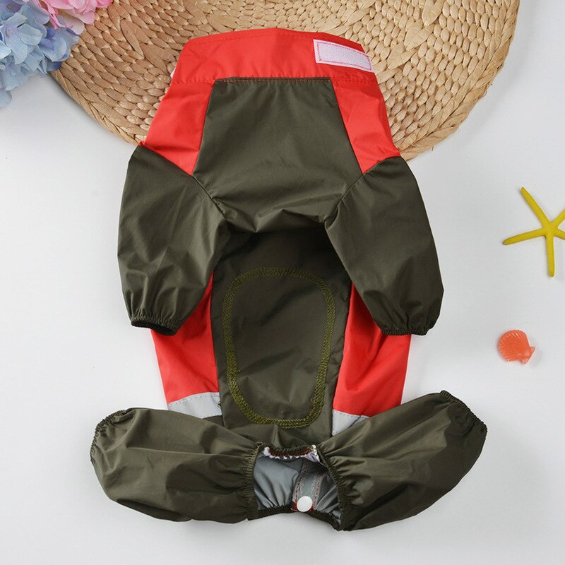 Andningsbar liten hund regnrock vattentät husdjursvalp hundkläder utomhusrock regnjacka reflekterande medium hund poncho fyra ben