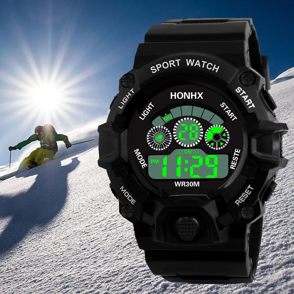 Elektronische Horloge Dubbele Tijd Digitale Display Sport Horloge 30M Waterdicht Horloge Voor Mannen Siliconen Band Horloge Hombre Reloj