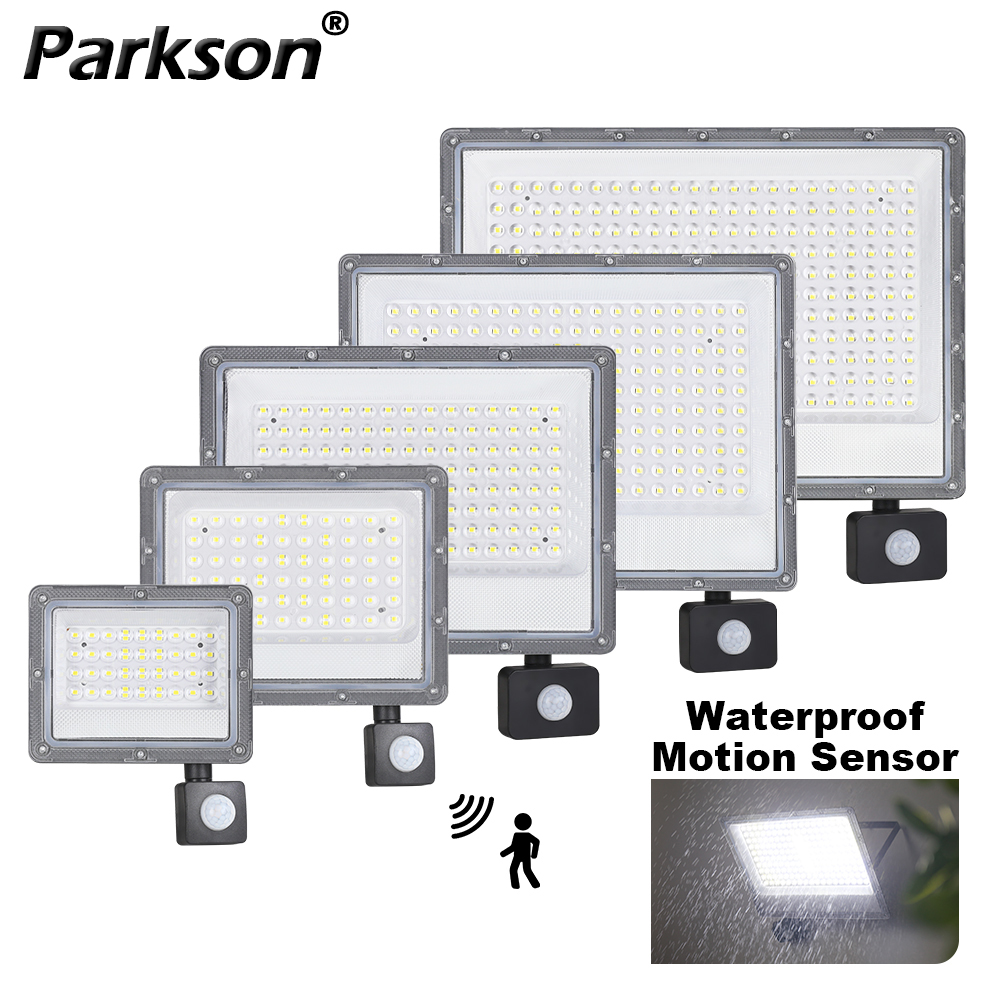 PIR Motion Sensor LED Flood Light Spotlight 220V Outdoor Projector 50W 100W 200W 300W 500W IP66 Waterproof Garden Floodlight