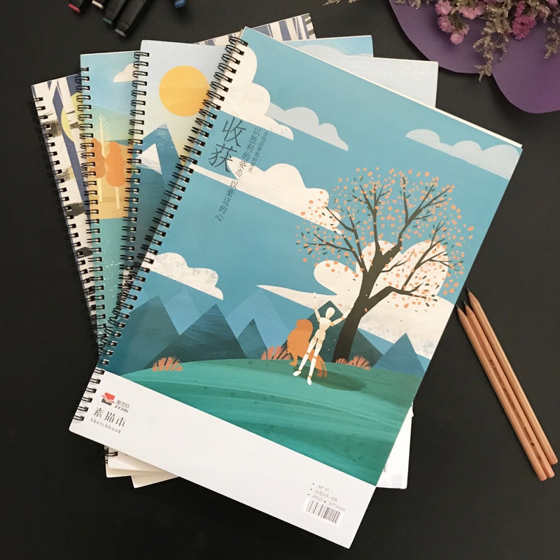 Landschapsschilderboek spiraalvormig schetsboek wit schetsboek om te tekenen 8k lege pagina's 32 pagina's kunst schoolbenodigdheden