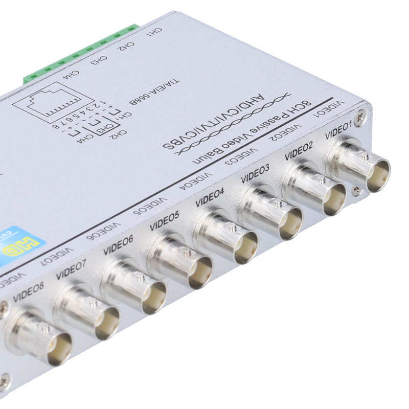 8 Channel Passive Video Balun Twisted-Pair Transmitter 720P 1080P High Definition AHD/CVI/TVI/CVBS