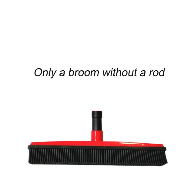 Adjustable Rubber Pet Hair Removal Broom Brush Dust Scraper Carpet Sweeper Wash Mop Telescopic Wipe Window Car Floor Cleaner: Red head