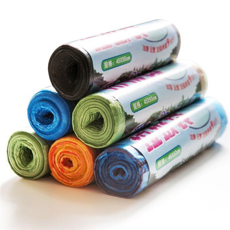 1 Roll Of 15 Multicolor Drawstring Garbage Bags Bathroom Bedroom Office Garbage Bag Sturdy And Durable Multifunctional Bag
