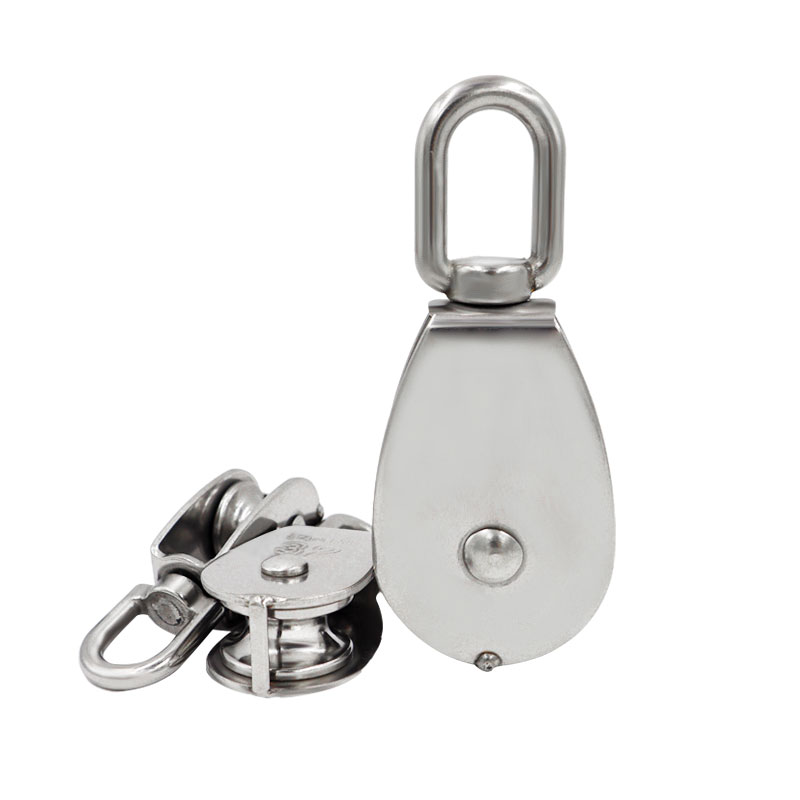 Stainless Steel Pulley M15/M20 M25 M32 Single Wheel Swivel Lifting Rope Pulley Set Lifting Wheel Tools