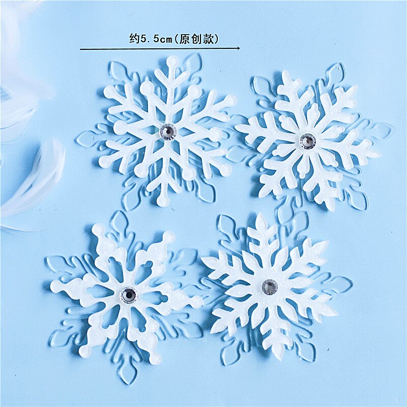 yarn Christmas Tree Elk Snowflake Cake Topper for Birthday Party Decor Star Baking Supplies Dessert: 4pc set D