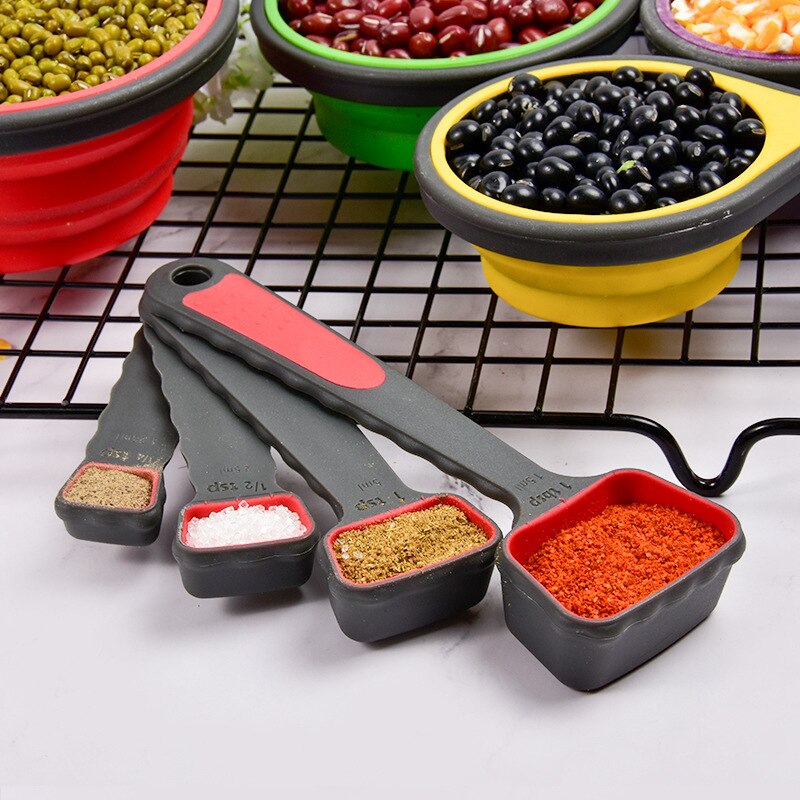 Measuring Cups and Spoons set Collapsible Measuring Cups 8 piece Measuring Tool Engraved Metric US Markings for Liquid&amp;Dry