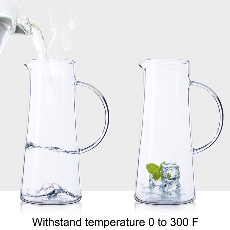 50 Gram (1500Ml) Hoge Borosilicaatglas Koude Ketel Met Strakke Deksel, hittebestendig Glas Kruik, Grote Capaciteit Sap Kruik