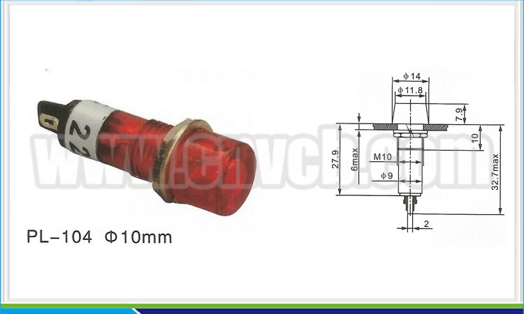 10mm red indicator light 10mm pilot light 220V 24V indicator light 220V 110V 12V/24V Panel Mounting Neon Indicator