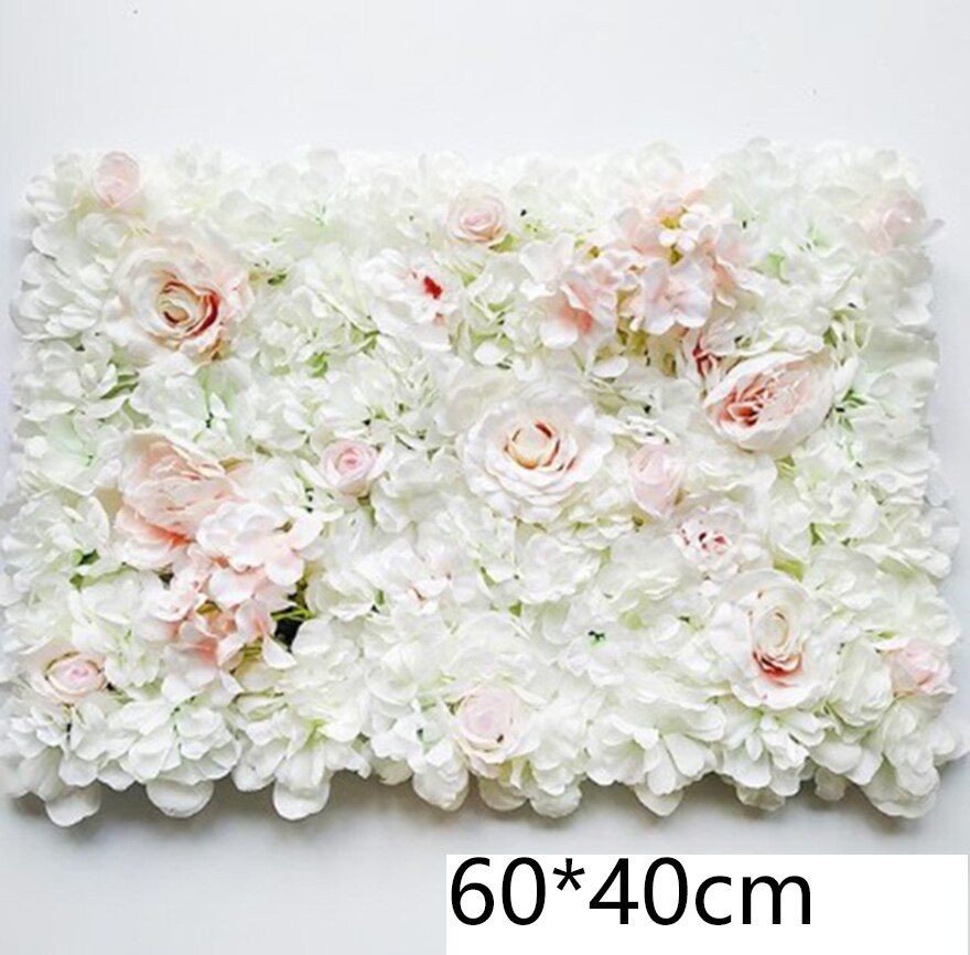 Artificial Flower Wall Panels Flower Wall Mat Silk Rose Flower Panels for Backdrop Wedding Wall Decoration: Red white