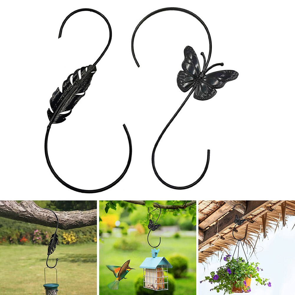 Crochet de clôture en métal pour mangeoires à oiseaux, 1 pièce, crochet de panier intérieur et extérieur pour suspendre des plantes, couvercle d'ombre, lumières extérieures