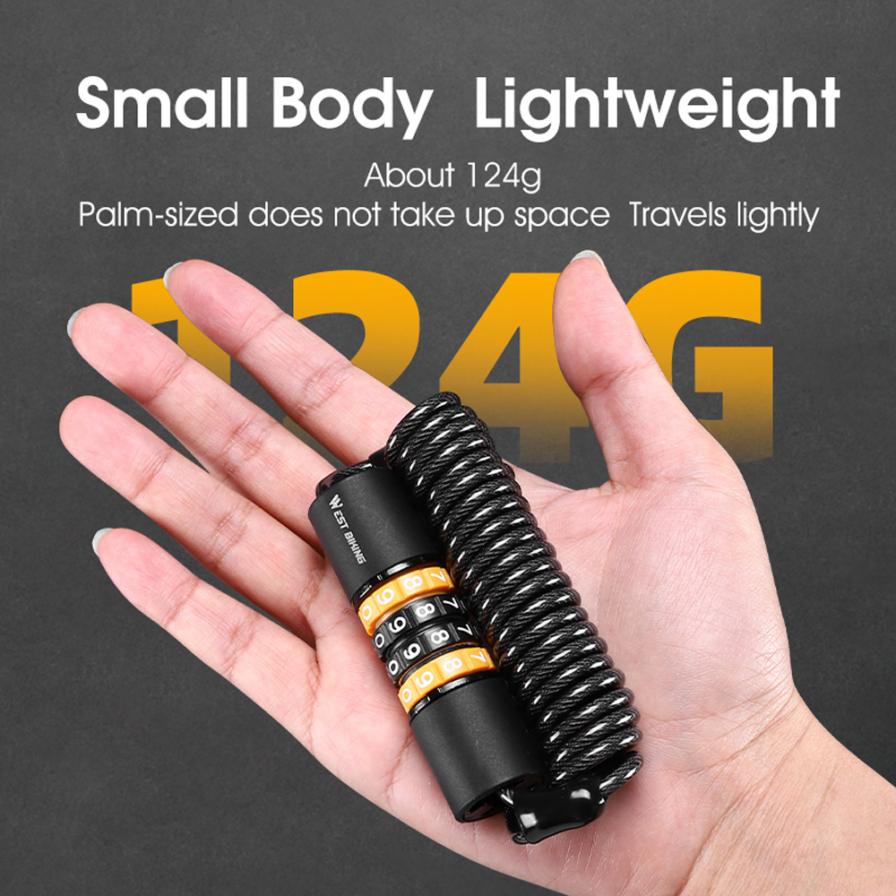 Candado de seguridad antirrobo para cascos de bicicleta, candados elásticos de 4 dígitos, combinación de contraseña, candado de Cable de acero para bicicleta de carretera