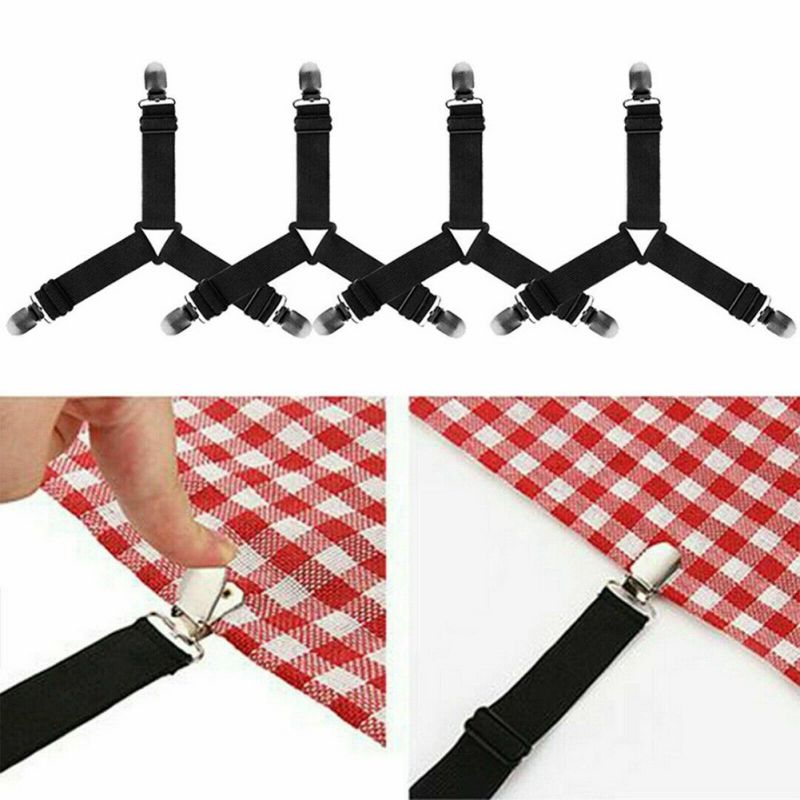 4 pièces/ensemble coin réglable élastique lit porte-feuille attache de matelas attaches couverture couvertures pinces feuille sangle de maintien