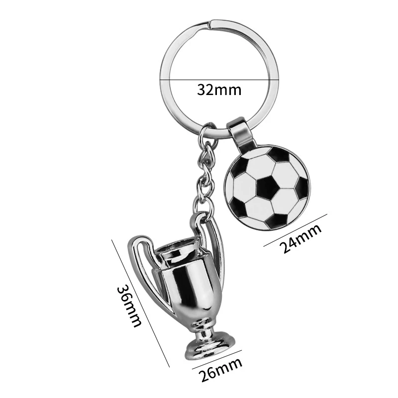 Porte-clés Souvenir de Football pour Fans de Football, pendentif de sac, coupe du monde, trophée de la coupe européenne, accessoires pour garçons et hommes