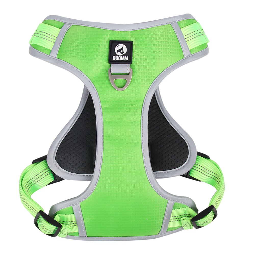 No Pull Breathable Large Dog Harness Reflective Adjustable Pet Dogs Harness Vest for Medium Big Dog Running Training Harnesses: Green / XL 72-96CM Chest