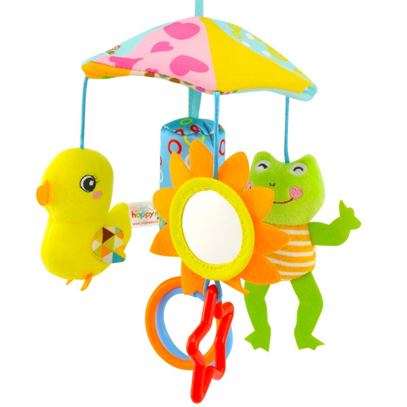 Baby Rammelaars Wieg Mobiles Speelgoed Dier Kikker Roterende Bed Bel 0-12 Maanden Baby Houder Kids Paraplu Roterende wind Chime