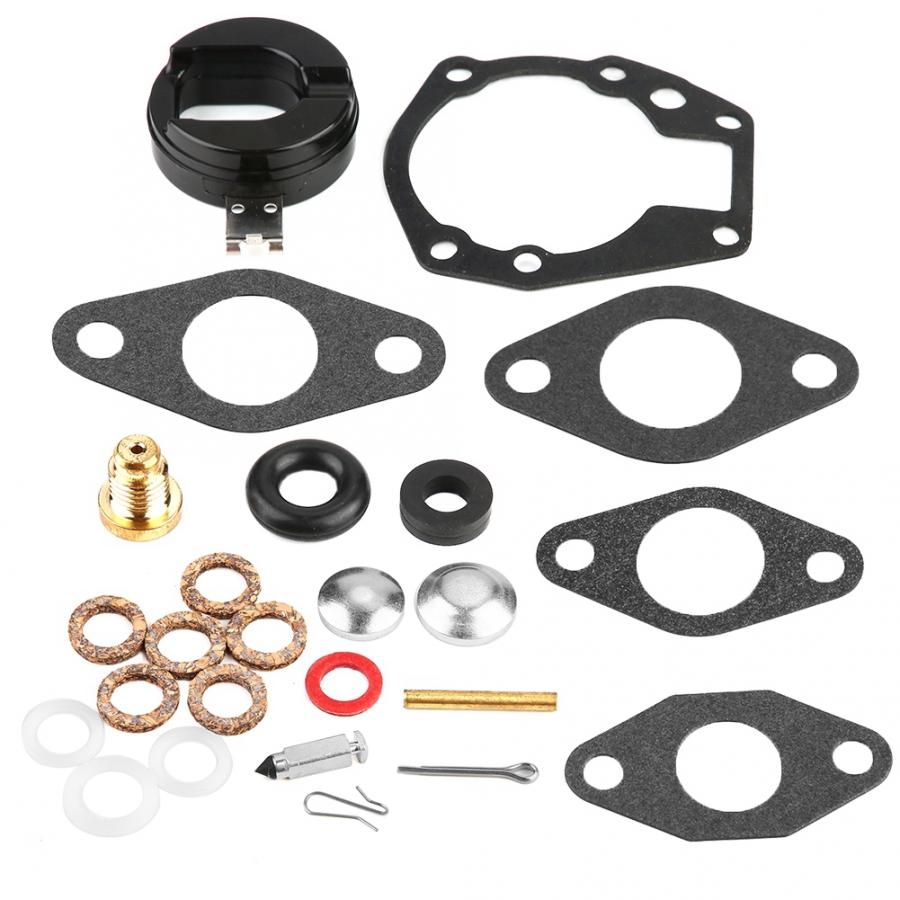 Qiilu Kit Riparazione Carburatore 18 Pezzi Per Moto PZ26 CG CG125 - Ricostruzione Con Galleggiante, Guarnizioni E Getti