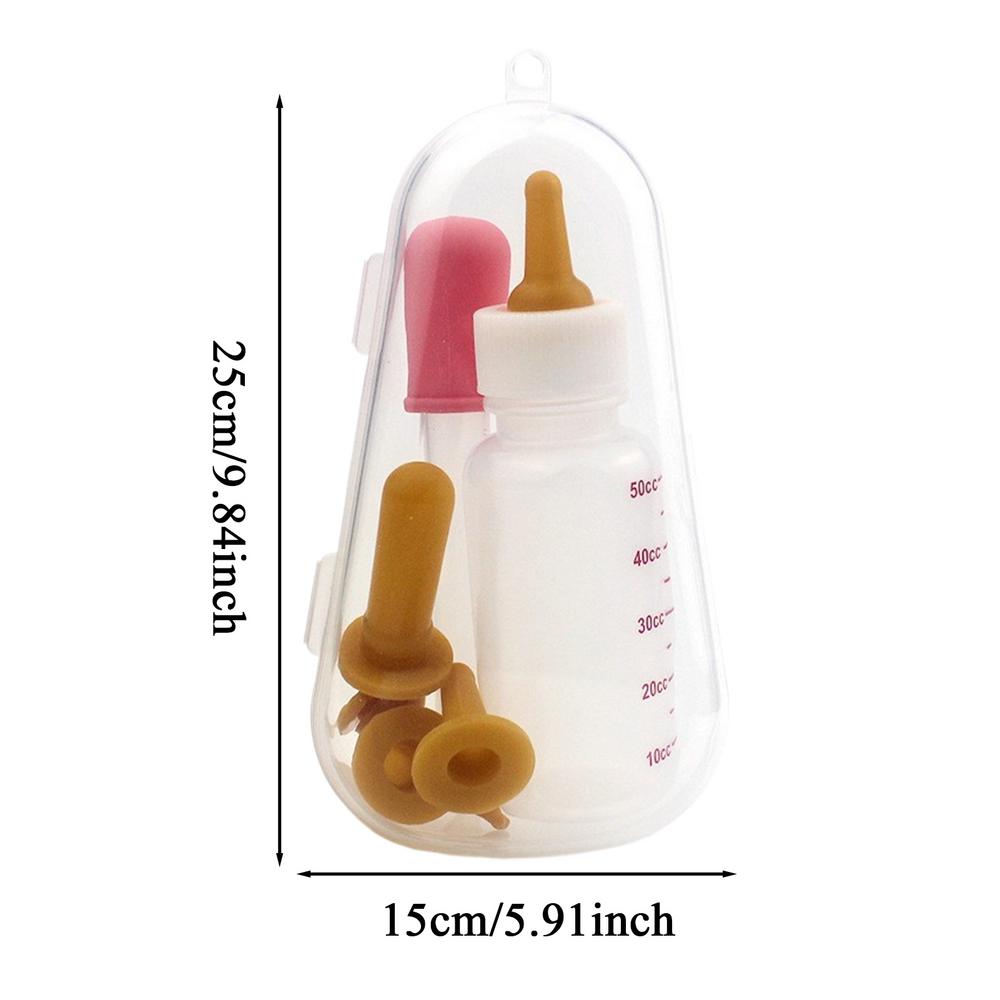 Kit de biberón para mascotas con estuche de almacenamiento, biberones de lactancia para gatitos, alimentador de leche para cachorros, animales pequeños, recién nacidos, perros y gatos: Rojo