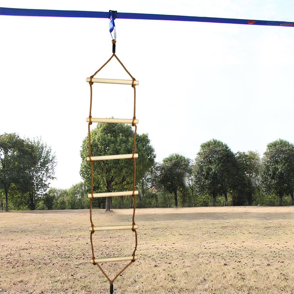 Juguete de Fitness para niños, escalera de cuerda de madera, varios peldaños, juego de escalada, entrenamiento de jardín al aire libre, Columpio de cuerda deportiva seguro para actividades en interiores