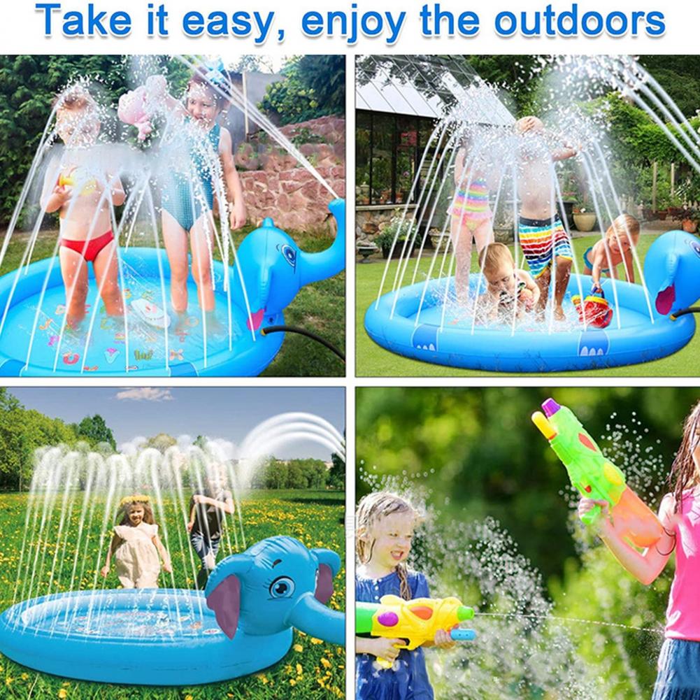 Opblaasbaar Zwembad Olifant Vorm Herbruikbare Sprinkler Pad Play Cooling Mat Zwembad Outdoor Opblaasbare Waternevel Pad Mat Speelgoed