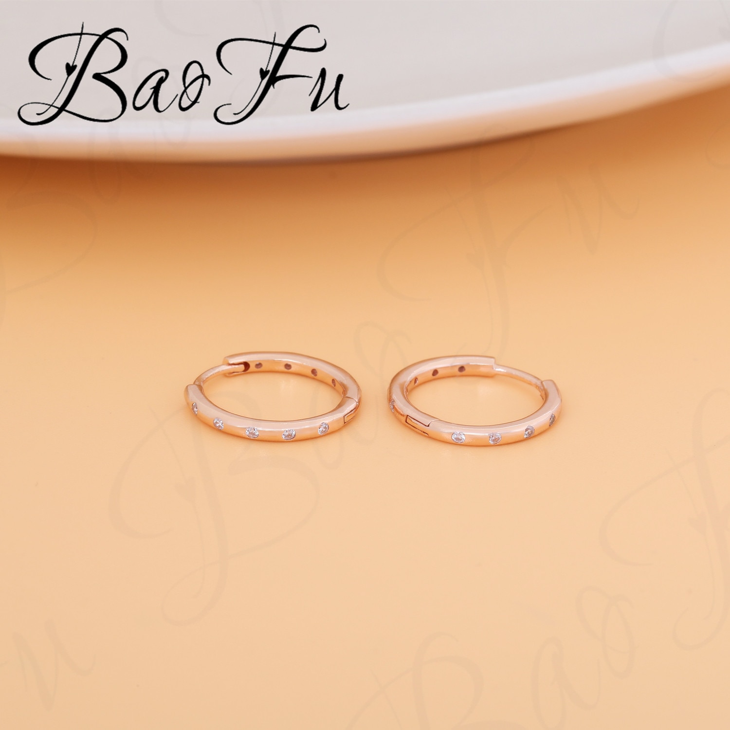 BaoFu 925 Sterling Silver Stud Earrings Shiny Love Hollow Romantic Bow Signed Earrings Suitable for Original Wonmen Accessories