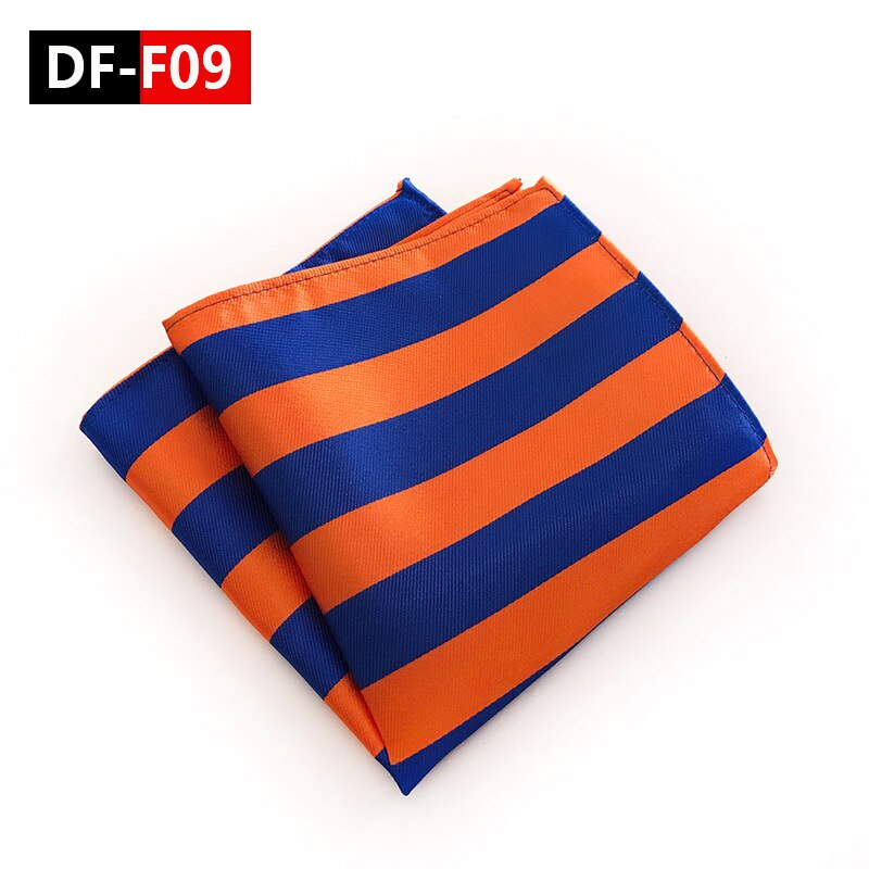 20 Style Luxury Striped Men Pocket Square Hanky Classic Wedding Party Handkerchief Soft Silk Vintage Hankies Chest Towel: DF-F09