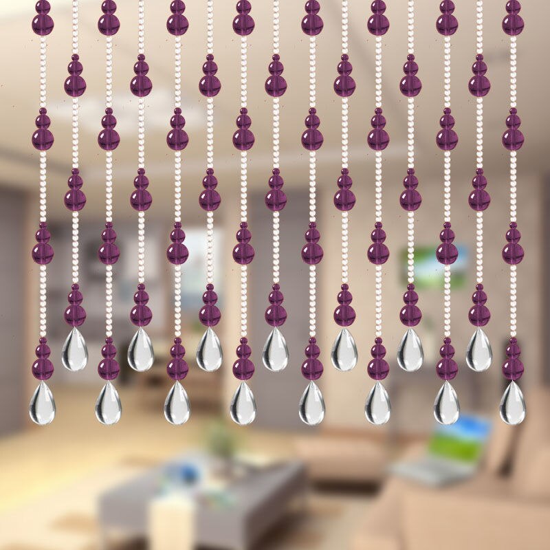 Crystal curtain bead curtain door curtain partition curtain feng shui hyacinth porch living room bedroom curtain bathroom crysta: Violet / 40 arches