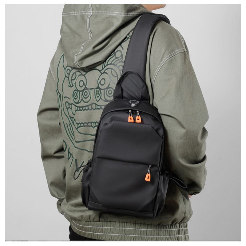 Bolso de pecho de negocios para hombre, mochila multifuncional de tela Oxford de , Color sólido, transpirable, para ordenador de ocio, novedad