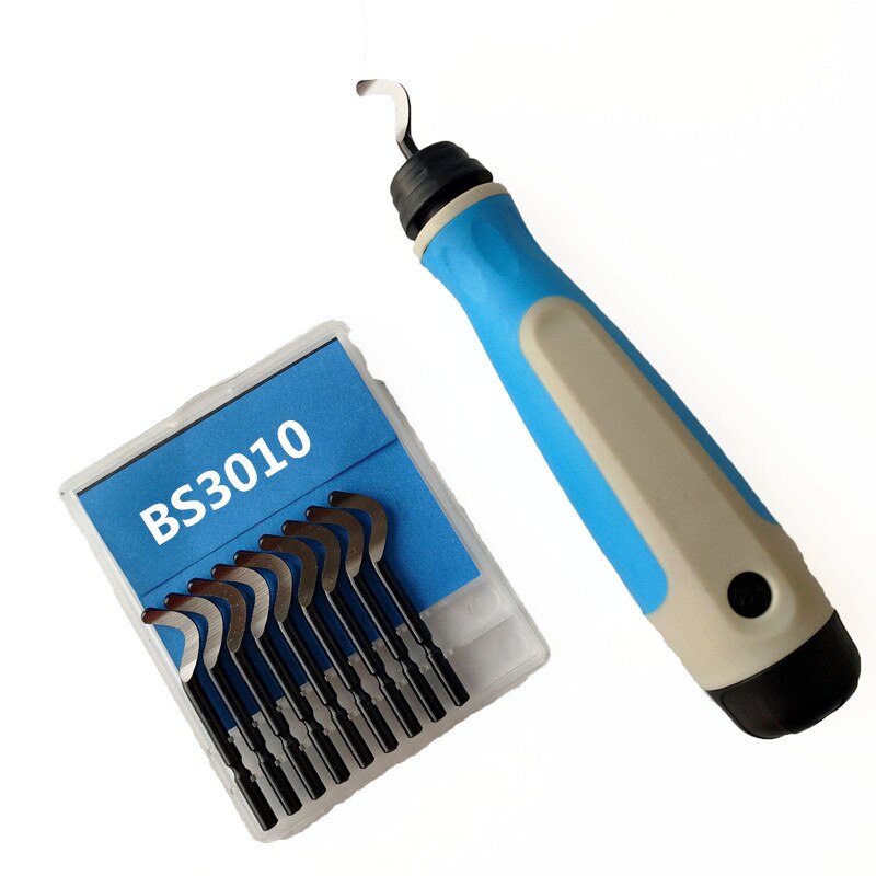 NG1000 BS1010 Trimming Burr Handle DIY Scraper Edge Cutter Remover Hand 10pcs Blades Deburring Tool Set Portable: black