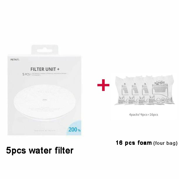 Petkit filterenheder til eversweet 2 og eversweet 3 vand springvand, udskiftningsfiltre  (5 stk.), rengøringssæt til kæledyr: Sæt 2 ( skumposer med fire poser)