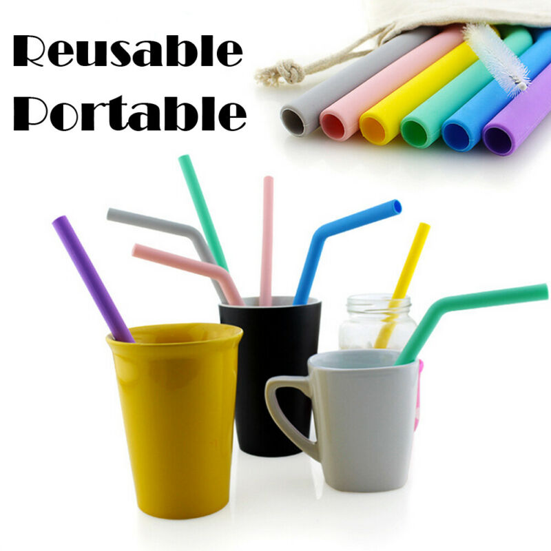 Silicone Soft Stro Mini Draagbare Herbruikbare Silicone Inklapbare Drinken Reizen Rietjes Office Drink Keuken Accessoires