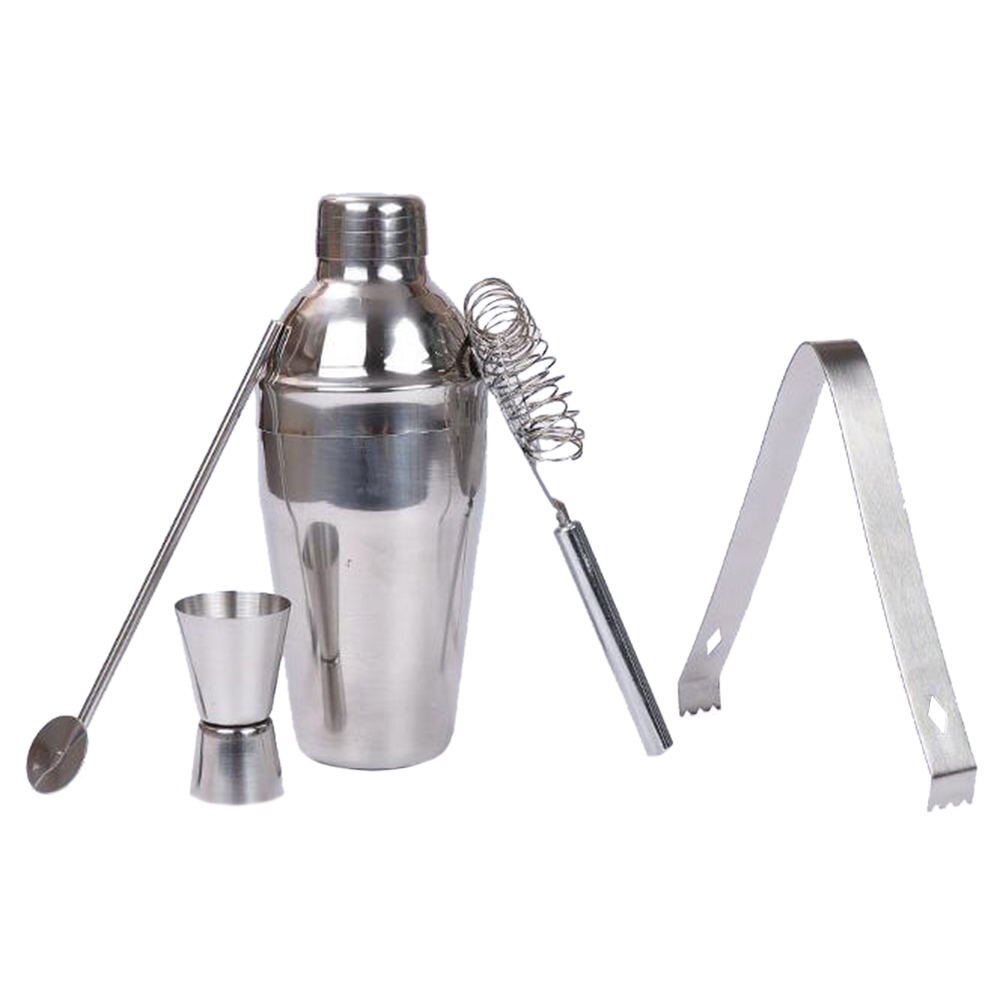 5Pcs Stainless Steel Cocktail Shaker Mixer Drink Bartender Kit Bars Tools Home Kitchen Bar Wine Tool