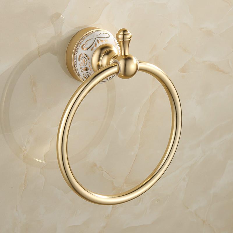 Toallero de aluminio cepillado con Base de porcelana azul y blanco de lujo, soporte para toalla, productos de baño: Verde claro