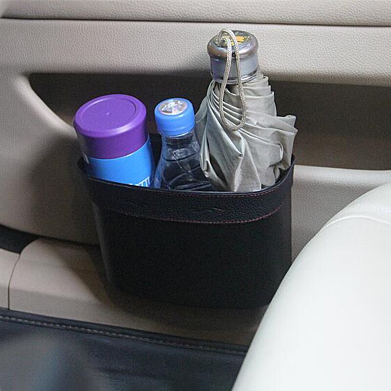 Hoge leren multifunctionele auto-prullenbak, emmer, multifunctionele autodeur-zijvakken, auto-prullenbak