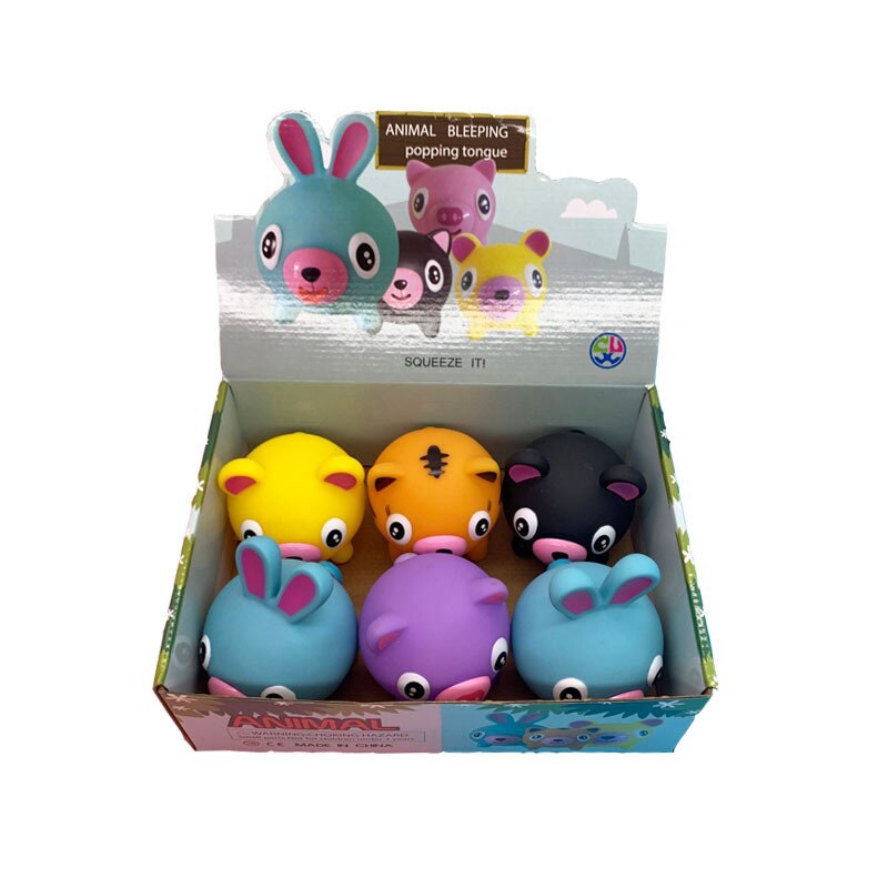 Screaming Toy Talking Cute Animal Tongue Out Stress Reliever Squaking Soft Sounding Electronic Vocal Solid Color