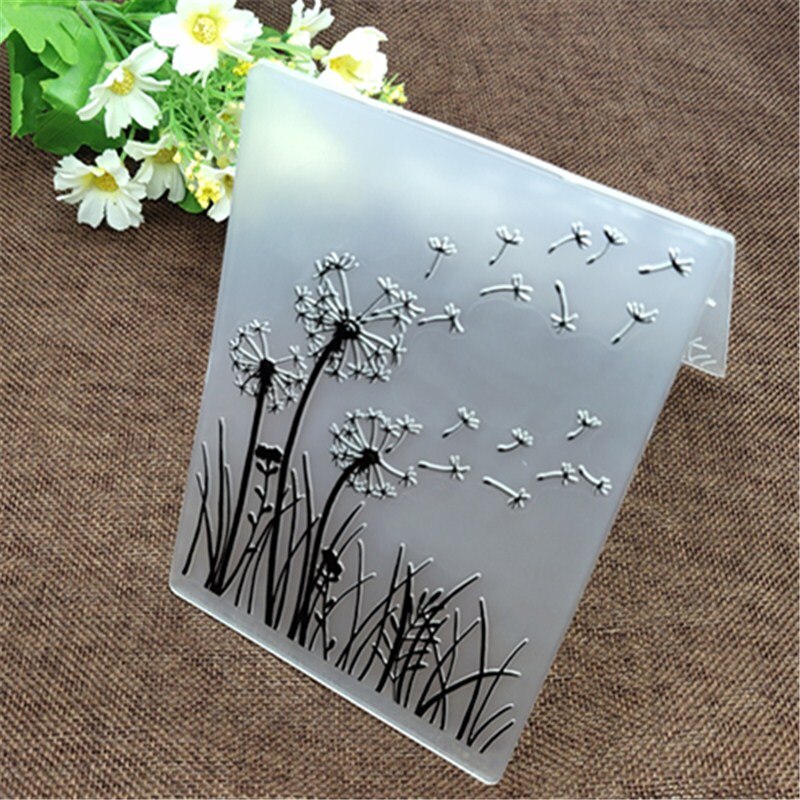 Estampado de diente de león para manualidades, carpeta de plástico en relieve para bricolaje álbum de recortes papel artesanal/suministros de decoración de tarjetas