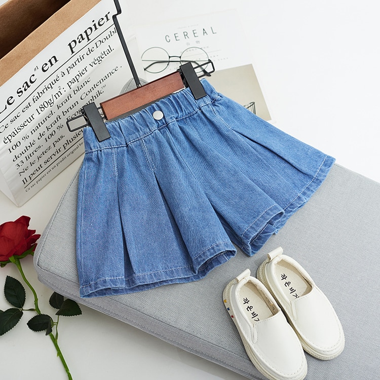 Sommer baby pige shorts sommer løse pure jeans shorts piger baby fritid behagelig børn korte nederdele pigetøj