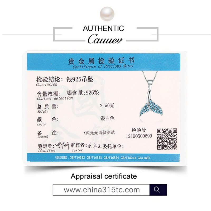 Charms con ciondolo in zircone in argento Sterling 925 perline a sirena con coda di pesce blu in argento Sterling 925 per gioielli regalo con collana di fascino s925