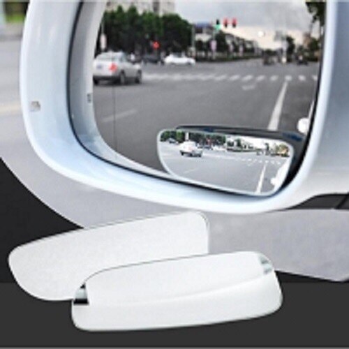 Bil bakspejl lille rundt spejl 360 graders justerbar vidvinkel spejl bakspejl blind spot multifunktion en pai: Langt spejl