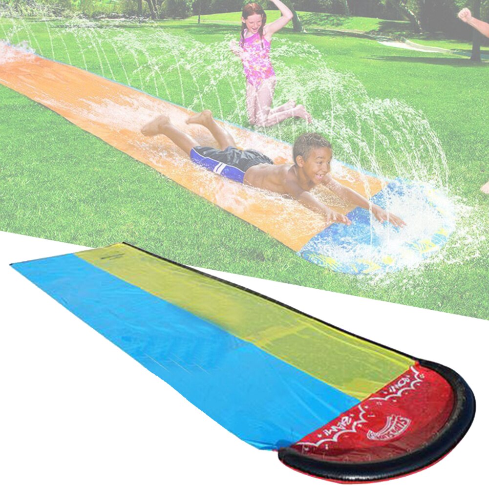 4.8M Dubbele Enkele Opblaasbare Waterglijbaan Mat Zomer Waterskiën Splash Spelen Speelgoed Kinderen Outdoor Surfplank Water Games