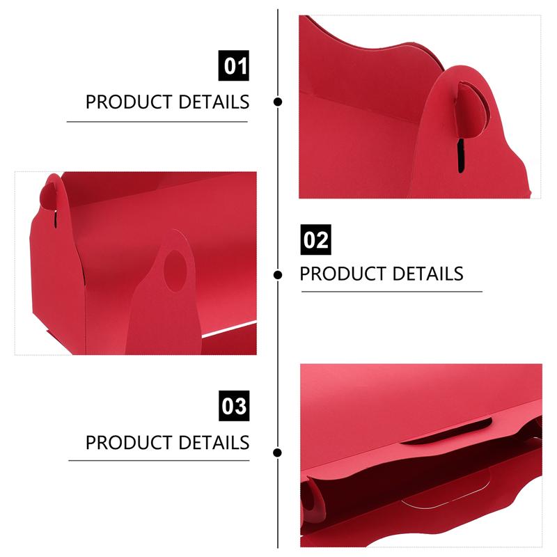 6Pcs Cake Packaging Boxes Rectangle Food Packing Boxes Portable Cake Container