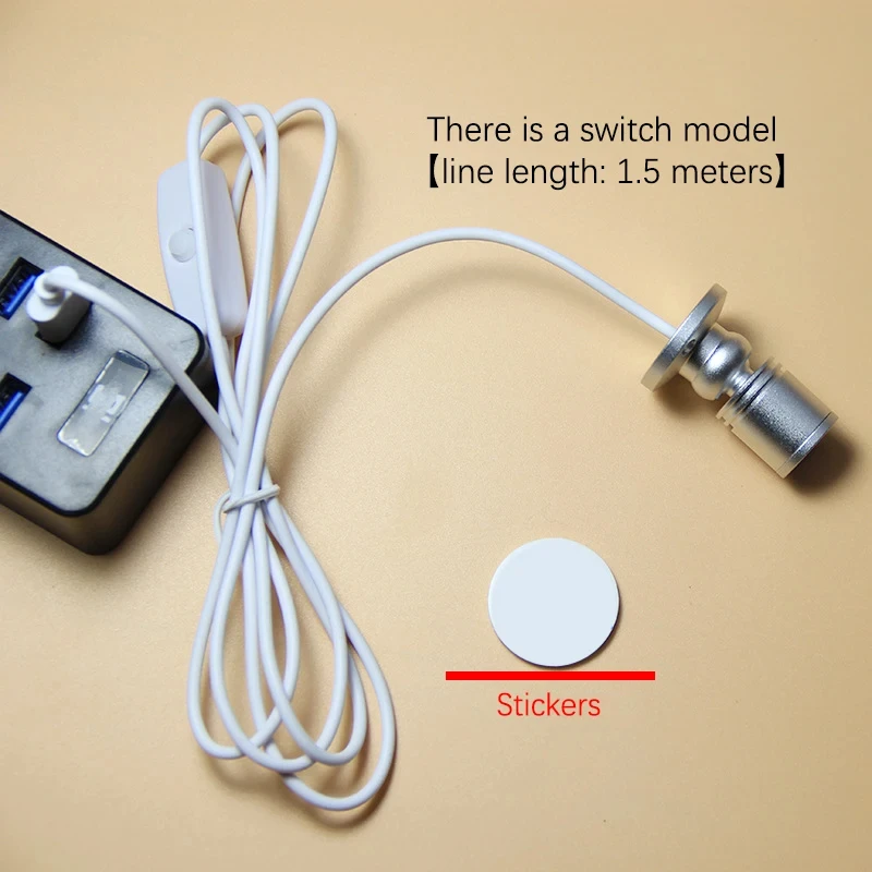 Mini led-spotlight med 3w smykkedisplays og  dc5v med kontakt, usb-interface, butiksskab, legetøjsdekoration, fokuslys til skrivebordet