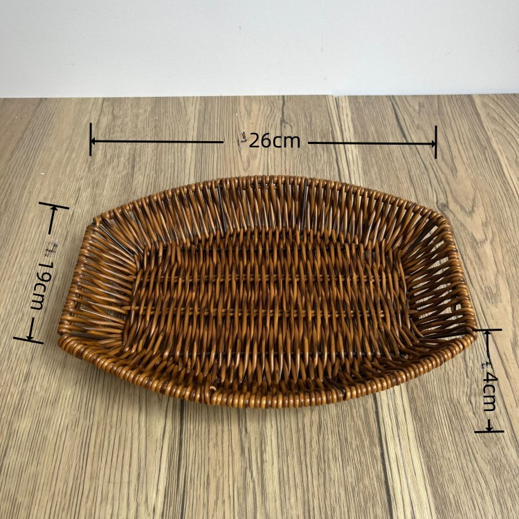 Supermarket Fruit and Vegetable Display Basket Dim Sum Basket Square Storage Basket Woven Fruit Basket Snacks Bread Snack Basket: DEEP BLUE