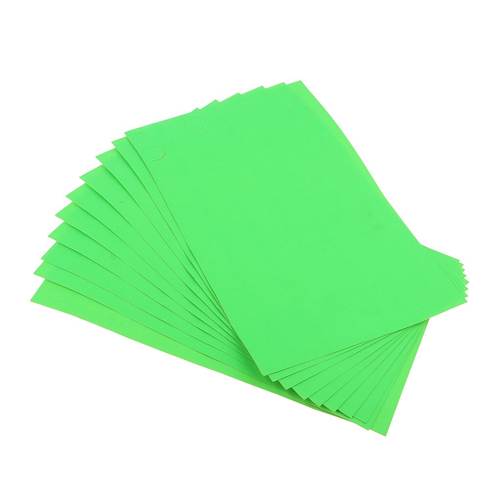 10 Sheets Dia.04inch Round Color Coding Circle Dot Labels Bright Green Color