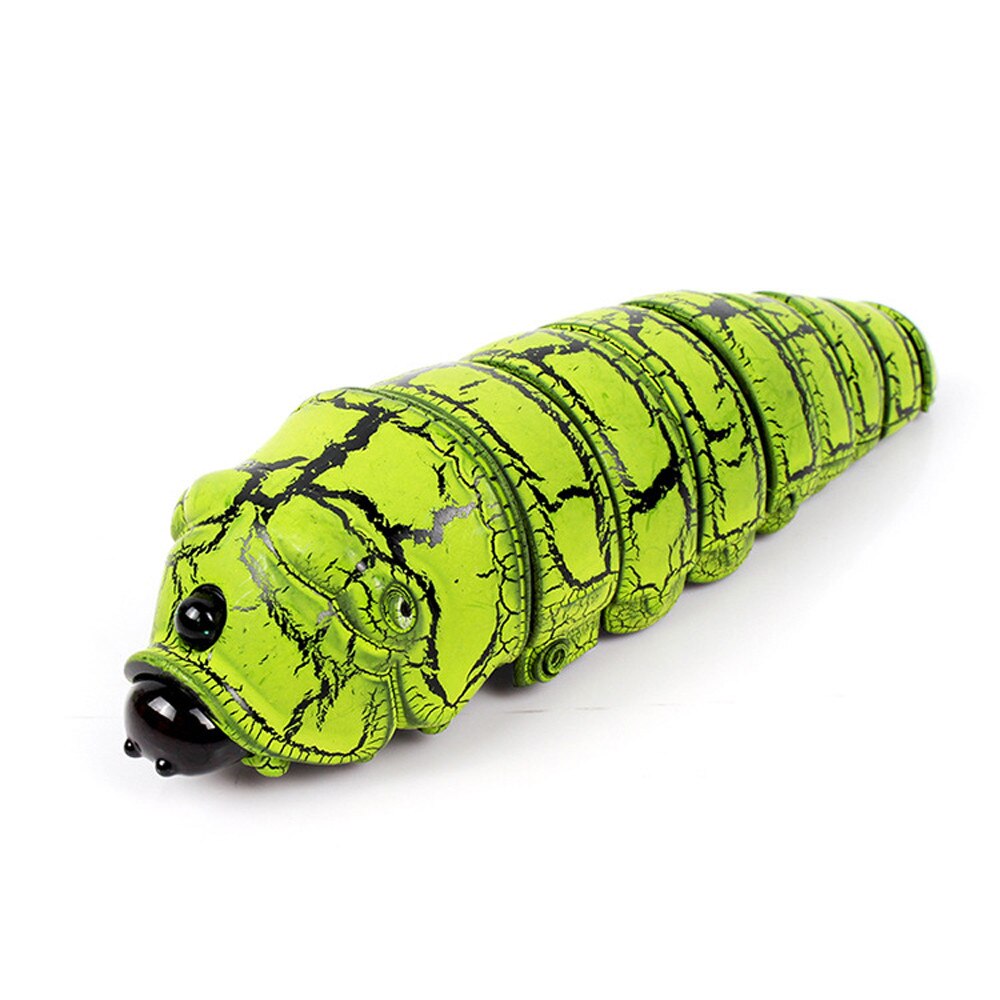 Sjov fjernbetjening insekt larve plast infrarød rc animales legetøj til børn vittigheder sjov: Grøn