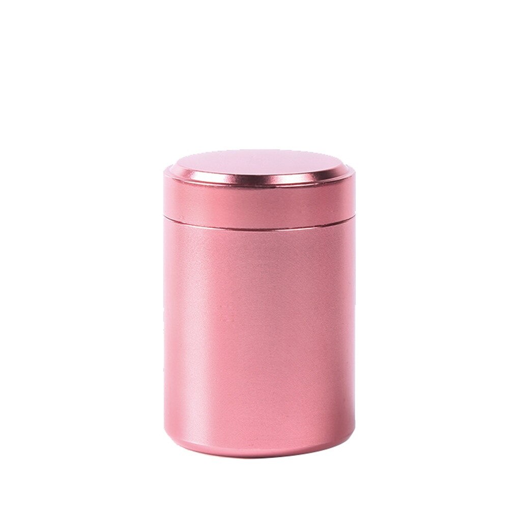 80ml Solid Color Airtight Smell Proof Container Herb Stash Metal Sealed Can Tea Jar Storage Kitchen Storage Containers Tins: pink