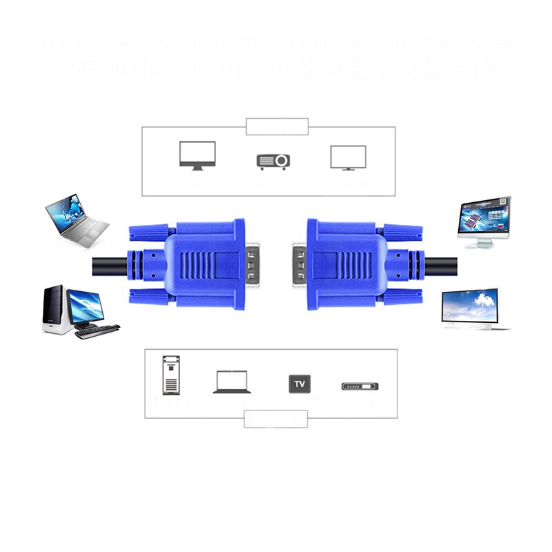 Vga Kabel Met HDB15 Male Naar HDB15 Mannelijke Connector Voor Pc Tv Adapter Converter