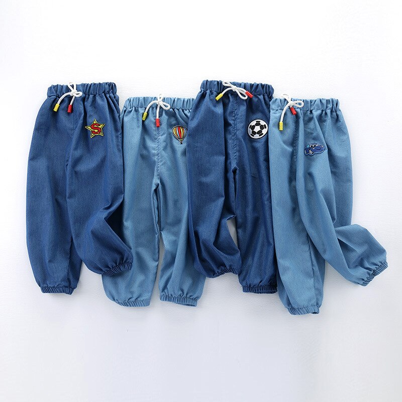Baby drenge piger tøj tegneserie mønster print tøj børn jeans børn bukser sommer afslappet denim bukser piger jeans