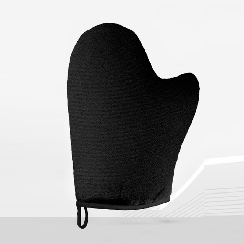 Body Lotion Glove Self-Tanning Mitt Double-Sided Prevents Sticky Hands Applicator Quick Dry Flocking Glove Makeup Applicator: Light Grey