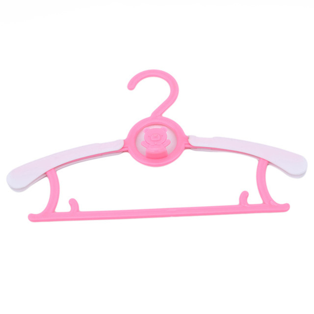 5PC/Set Adjustable Child Clothes Hanger Rack Plastic Towel Display Hanger For Baby Children Kids Clothing Drying Rack Hanging: Pink