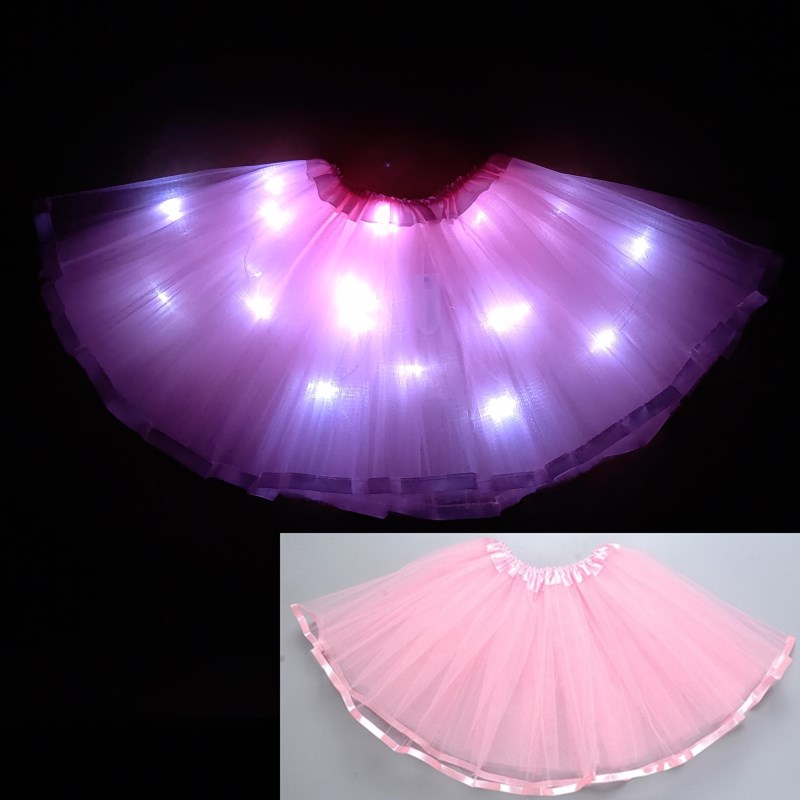 Jaar licht led meisje kinderkleding tutu rok prinses feest tutu's tule pettiskirt kind ballet dans kerst paars